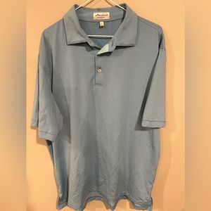 PETER MILLAR S/S MULTICOLOR STRIPED GOLF POLO SHIRT MEN-L.   EUC (C)